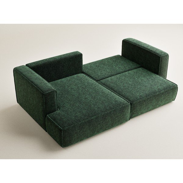 Colțar verde închis extensibil/cu spațiu de depozitare cu tapițerie din chenille (cu colț pe partea stângă/cu șezlong) Velto – Maison de Rêve-image-3