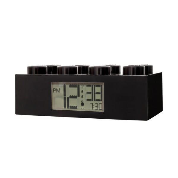 Ceas digital cu alarmă LEGO® Brick, negru-image-1