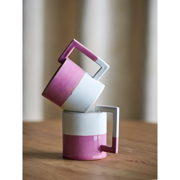 Căni roz/crem 2 buc. din gresie ceramică 375 ml Ranya – Bloomingville-image-1