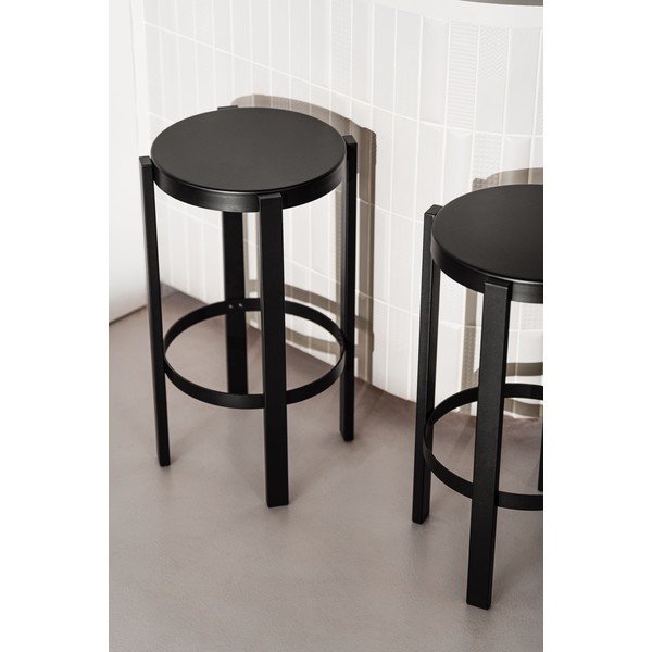 Scaun tip taburet negru din oțel Doon – noo.ma-image-1