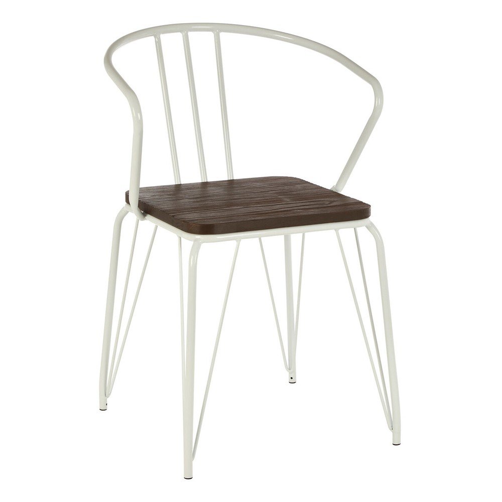 Scaun de dining alb/în culoare naturală din lemn de ulm District – Premier Housewares