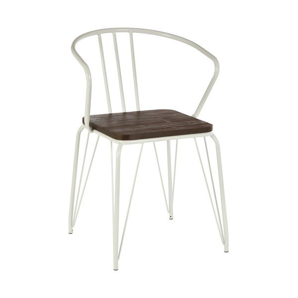 Scaun de dining alb/în culoare naturală din lemn de ulm District – Premier Housewares