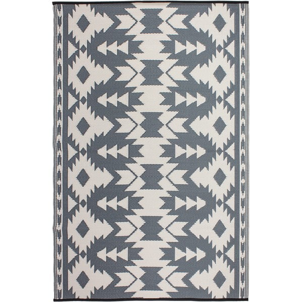 Covor reversibil pentru exterior din plastic reciclat Fab Hab Miramar Gray, 120 x 180 cm, gri-image-1