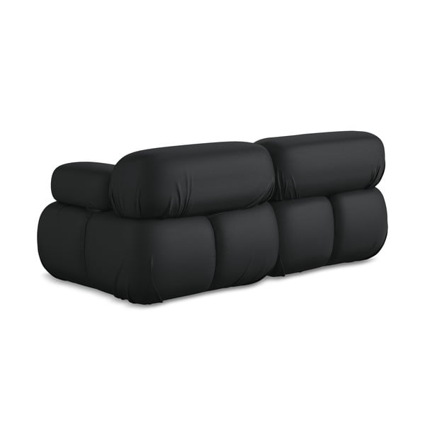 Canapea modulară neagră cu tapițerie din imitație de piele 190 cm Lokua – Makamii-image-4