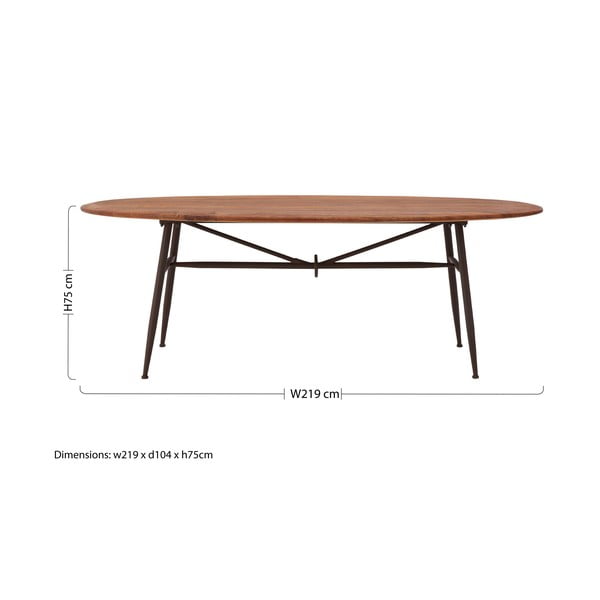 Masă de dining din lemn   de nuc 104x219 cm New Foundry – Premier Housewares-image-4