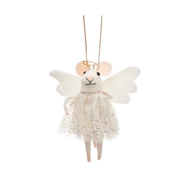 Ornament de Crăciun din material textil Angel Mouse – Sass & Belle
