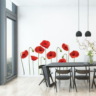 Set autocolante pentru perete Ambiance Vermeil Poppies, 60 x 70 cm