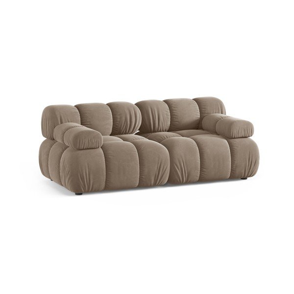 Canapea modulară bej cu tapițerie din catifea 188 cm – Micadoni -image-1
