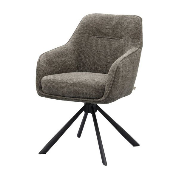 Scaun de living gri închis cu cotiere tapițat Avola – Unique Furniture-image-2