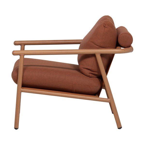 Fotoliu de grădină teracotă din metal/capitonat Cavero – WOOOD-image-3