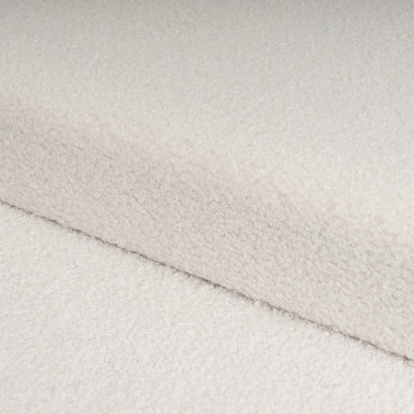 Taburet alb cu tapițerie din țesătură bouclé Ecru – Casa Selección-image-1