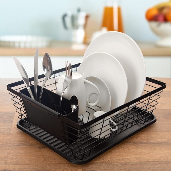 Scurgător de vase negru din metal 36x30,5 cm Radka – Orion-image-1