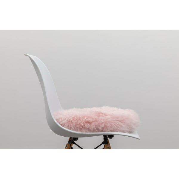 Pernă scaun din blană de oaie Native Natural Round, ⌀ 40 cm, roz-image-3