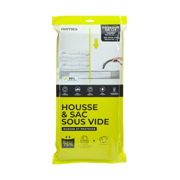 Cutie de depozitare sub pat, din plastic cu vacuum 105x45x15 cm – Homéa-image-1