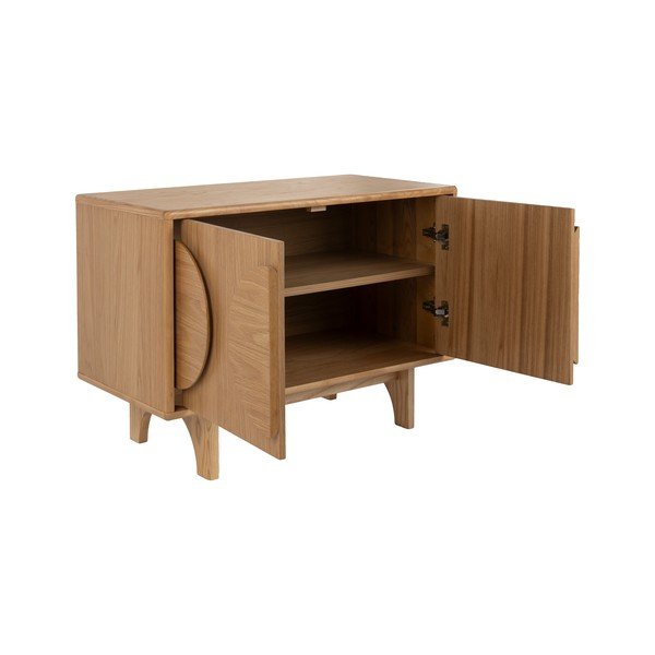 Comodă în culoare naturală joasă cu aspect de lemn de stejar 82x58 cm Groove – Zuiver-image-2