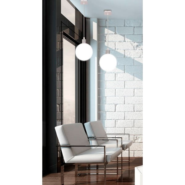 Lustră argintie cu abajur din sticlă ø 15 cm Oden – Candellux Lighting-image-3