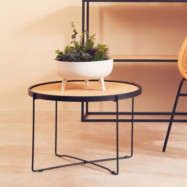 Măsuță de cafea în culoare naturală rotundă din ratan ø 60 cm Depok – Premier Housewares-image-4