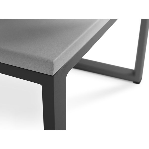 Masă adecvată pentru exterior, în decor de beton Calme Jardin Nicea, lungime 60 cm, gri - negru-image-3