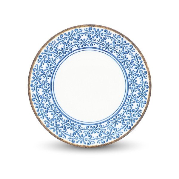 Farfurie albă/albastră pentru desert  din porțelan ø 21 cm Azul – BonBistro