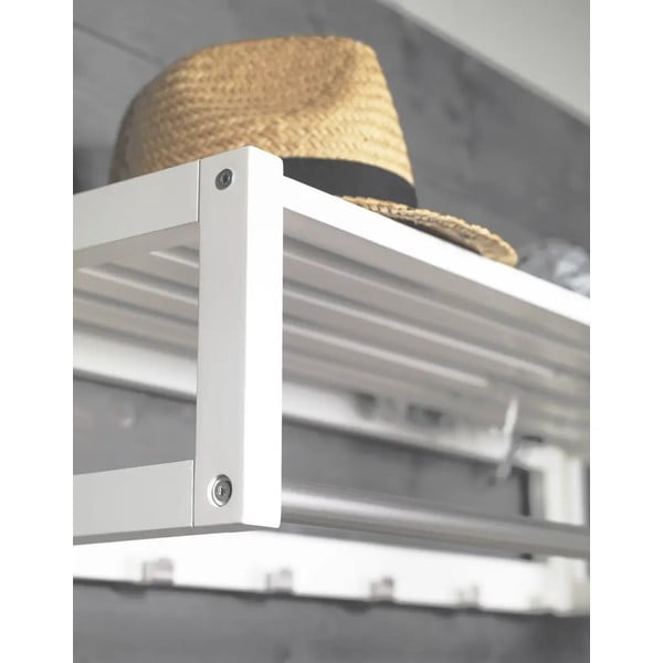 Cuier de perete alb cu raft din lemn de mesteacăn Confetti – Rowico-image-1