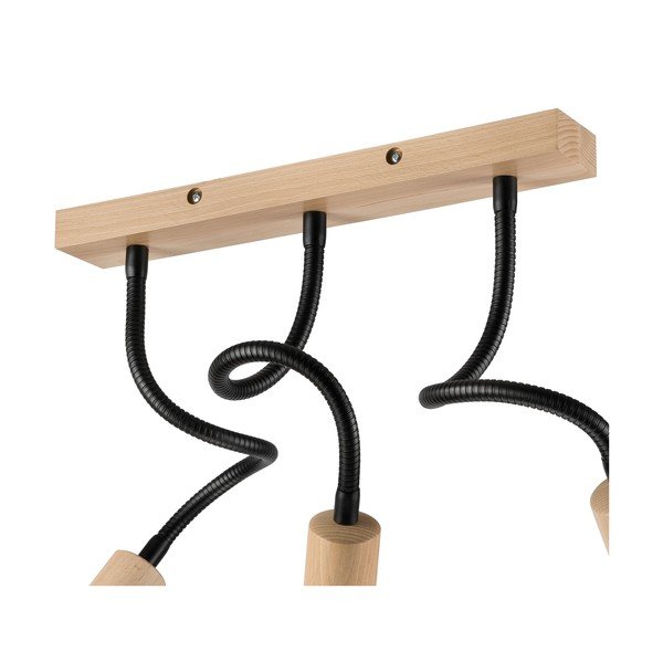 Plafonieră neagră/în culoare naturală - LAMKUR-image-4