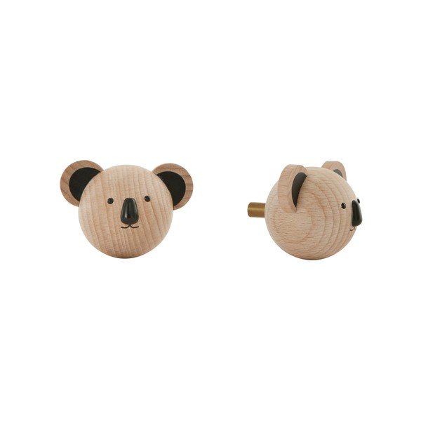 Cârlig în culoare naturală de montat pe perete din lemn de fag Koala – OYOY Mini