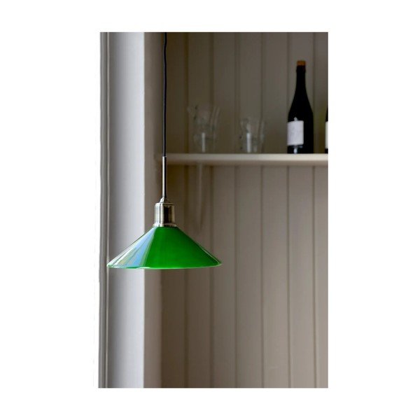 Lustră verde/alămie cu abajur din sticlă ø 25 cm Vela – Markslöjd-image-1