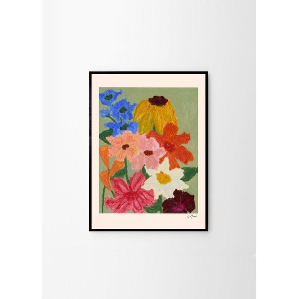 Poster 50x70 cm Flowers on Sage Green – Carla Llanos – The Poster Club-image-4
