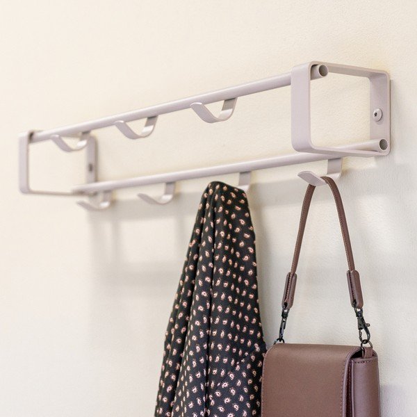 Cuier de perete taupe cu raft din oțel 60 cm Rex – Spinder Design-image-1