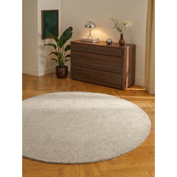 Covor bej rotund din lână ø 160 cm Eloise – Hanse Home-image-1