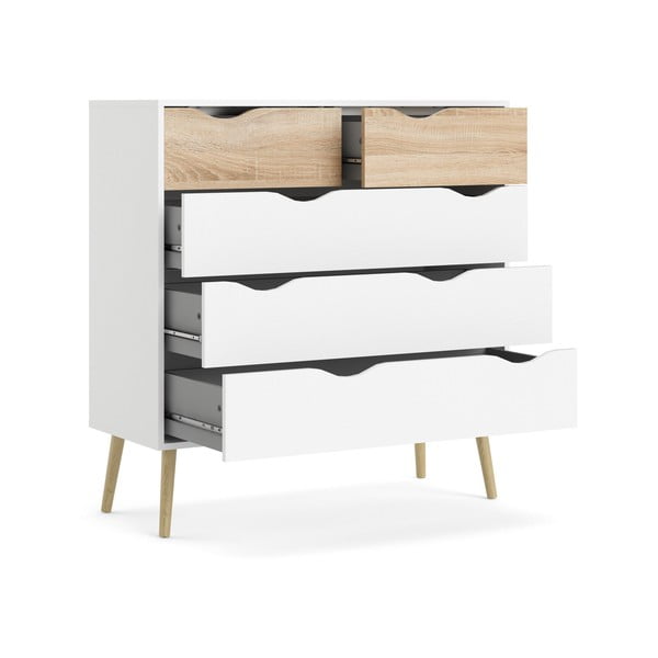 Comodă Tvilum Oslo, 99x101 cm, alb-natural-image-4