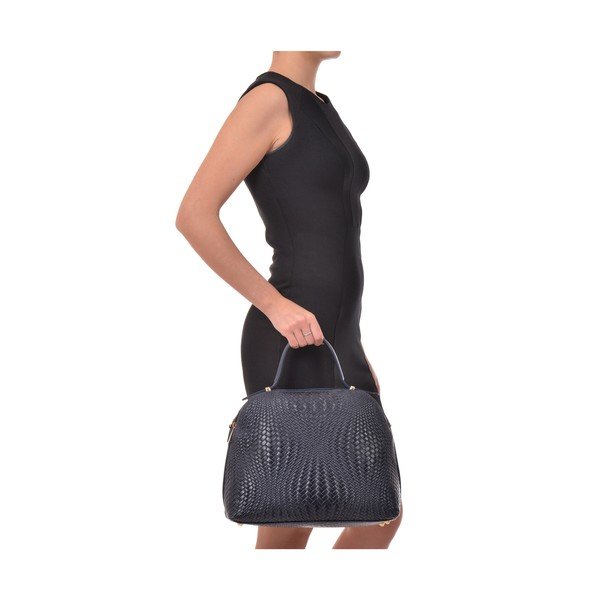 Geantă din piele cu fermoar dublu Isabella Rhea, 39 x 34 cm, albastru-image-4