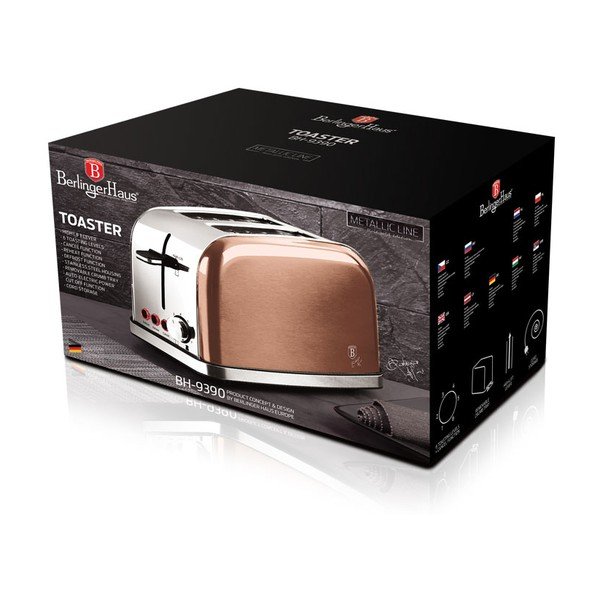 Prăjitor de pâine bej Rosegold Metallic Line - BerlingerHaus-image-3