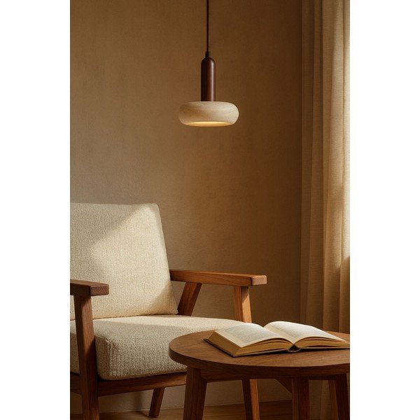 Lustră maro/bej LED cu abajur din piatră ø 15 cm Karo – Opviq lights-image-3