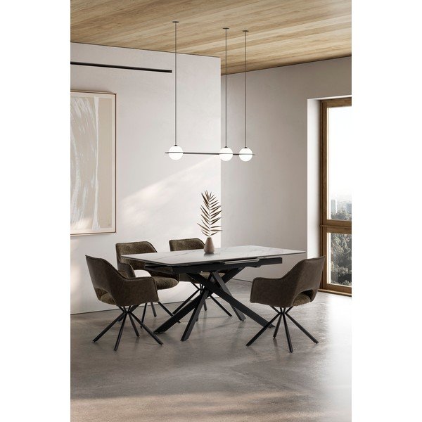 Set de scaune de sufragerie verde cu cotiere 2 buc. tapițat Mariel – Marckeric-image-2