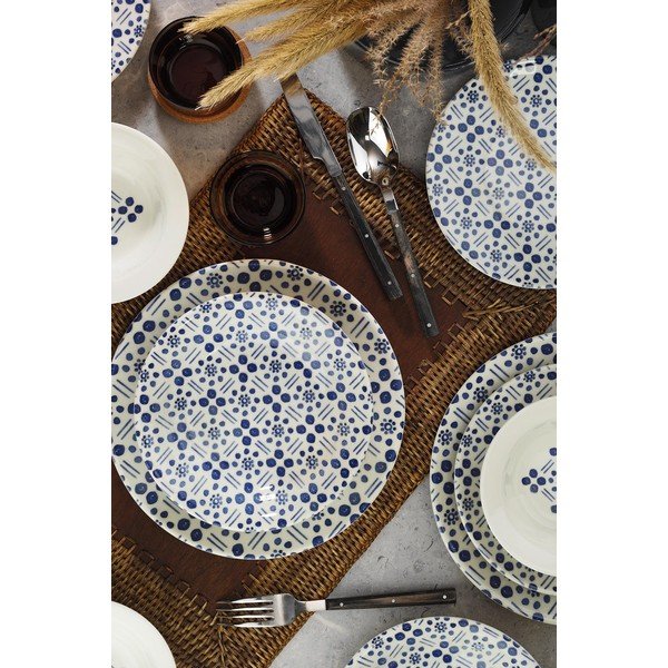 Set veselă 24 piese din gresie ceramică Kütahya Porselen Dots-image-1