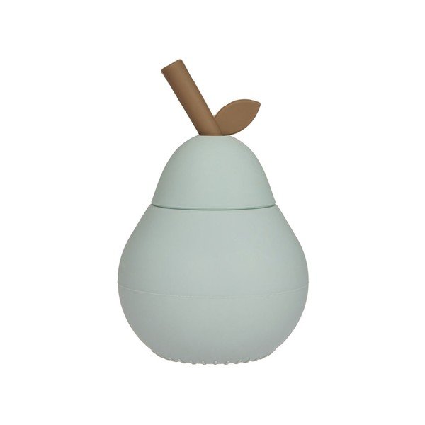 Cană pentru copii verde-mentă din silicon Pear – OYOY Mini