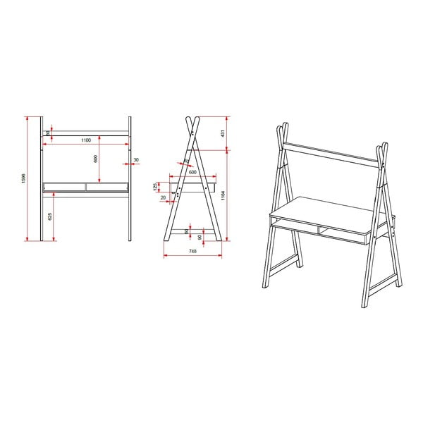 Birou pentru copii Vipack Kiddy, alb-image-2