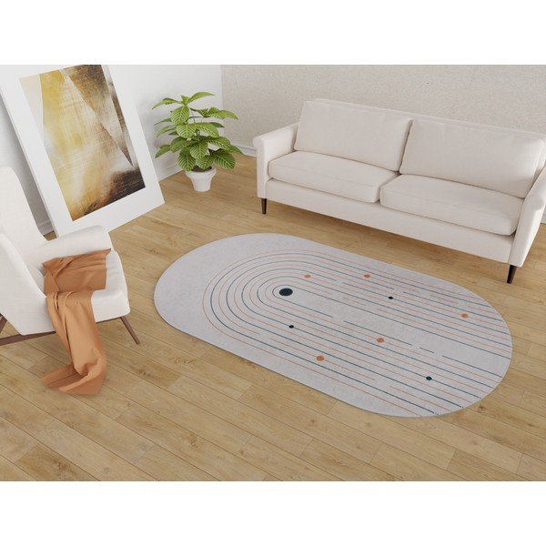 Covor crem lavabil 80x120 cm Oval – Vitaus-image-1