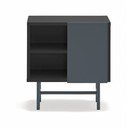 Noptieră neagră/gri antracit cu rafturi cu aspect mat Nube – Teulat