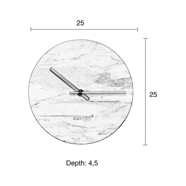 Ceas de perete din marmură Zuiver Marble Time, negru-image-2