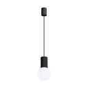 Lustră neagră cu abajur din sticlă ø 12 cm Orbital – Sollux