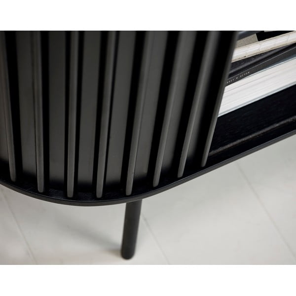 Dulap negru cu aspect de lemn de stejar 125x110 cm Siena – Unique Furniture-image-1