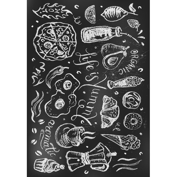 Covor tip traversă negru lavabil 80x200 cm Life Is Yummy – Vitaus