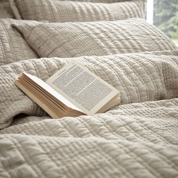 Lenjerie de pat bej pentru pat dublu 200x200 cm Tamba Stripe – Pineapple Elephant-image-3