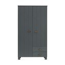 Șifonier gri închis din lemn de pin 111x202 cm Dennis – WOOOD