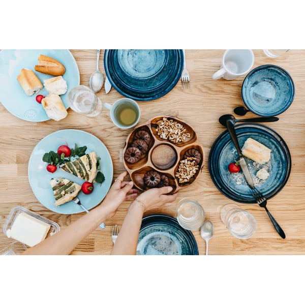 Farfurie din gresie ceramică Costa Nova Blue, ⌀ 27 cm, turcoaz-image-1