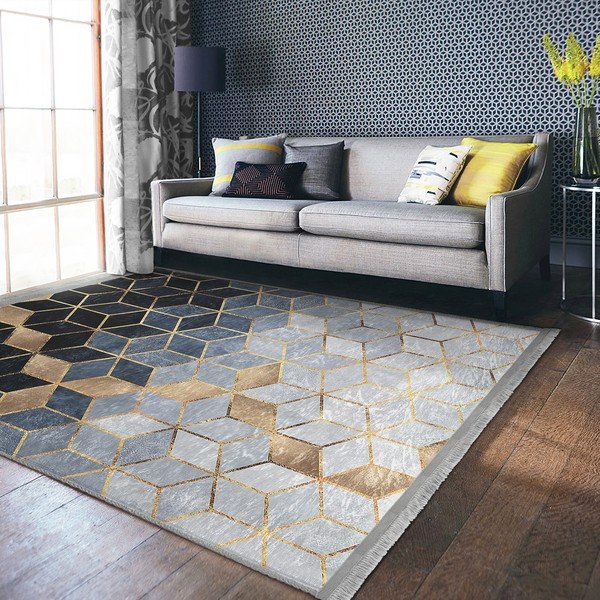 Covor albastru-gri de tip traversă 80x200 cm – Mila Home-image-4