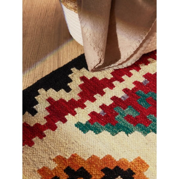 Covor tip traversă roșu reversibil, țesut manual din lână 60x190 cm Kamal Kian – Nouristan-image-3