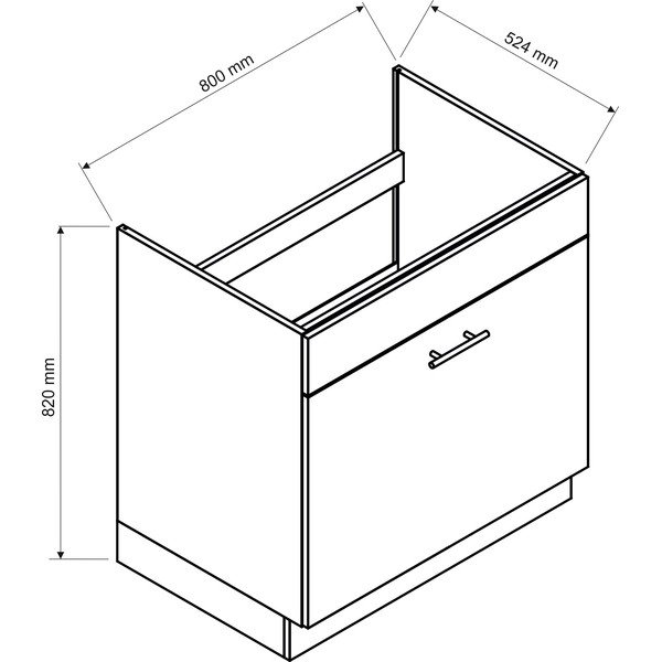Dulap de bucătărie tip bază sub chiuvetă (lățime 80 cm) Nico – STOLKAR-image-2